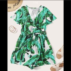 Brand New Palm Leaf Romper